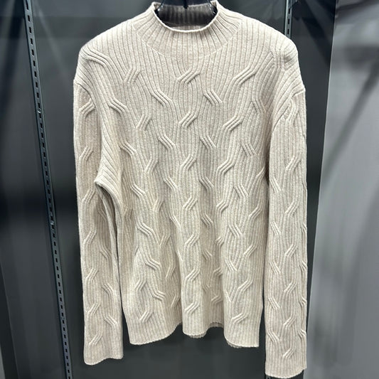 TEXTURED TWIST OATMEAL SWEATER