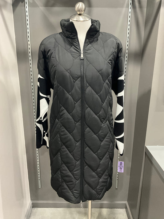 GEOMETRIC KNIT PUFFER COAT