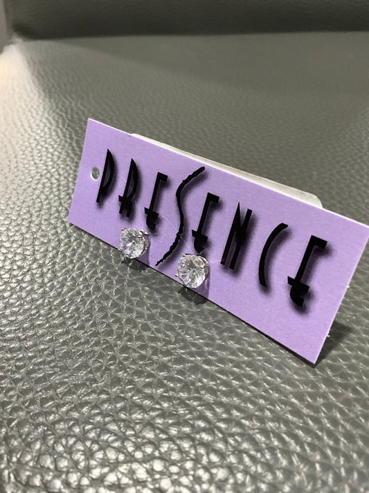 CUSHION CUT CUBIC ZIRCONIA STERLING EARRING