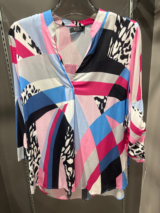 COLOR BLOCKED VNECK TOP