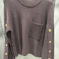 CHOCOLATE BROWN BUTTON SWEATER
