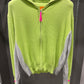 LIME GREEN ZIP UP SWEATER