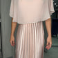 BLUSH PLEATED WOVEN GOWN