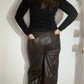 VEGAN LEATHER CROP PANTS