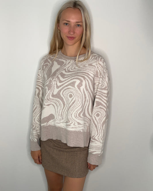 COTTON CASHMERE SWIRL SWEATER