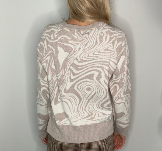 COTTON CASHMERE SWIRL SWEATER