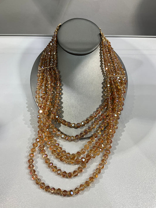 GOLD SWAROVSKI CRYSTAL NECKLACE