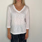 SLUB COTTON VNECK TOP