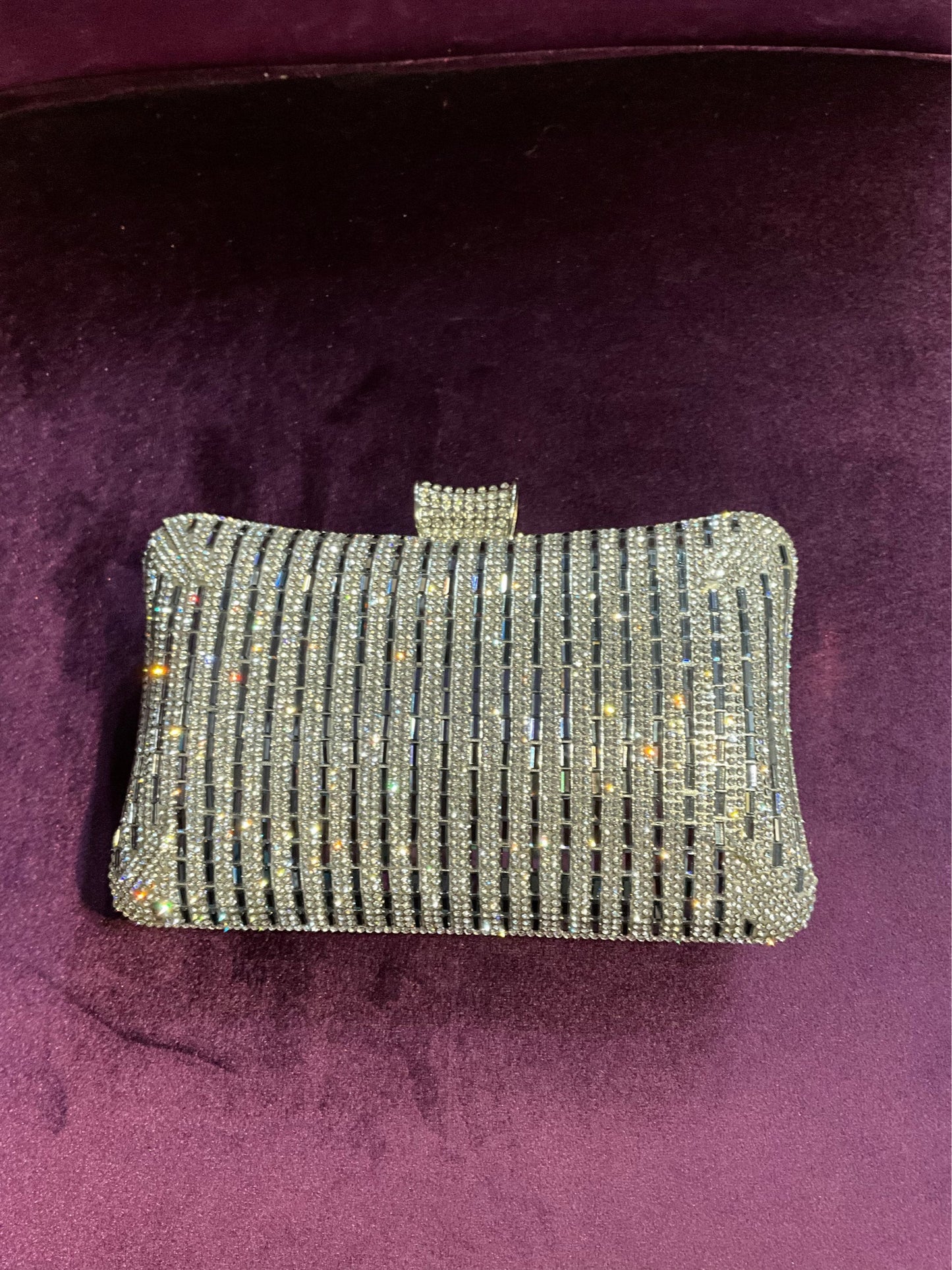 CURVED EDGES SWAROVSKI EVENING BAG