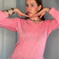 SLUB COTTON VNECK TOP