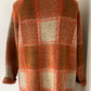 ORANGE PLAID SWEATER COAT