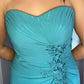 TEAL STRAPLESS DRESS