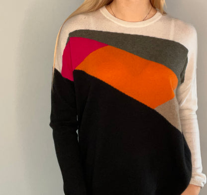 COLORBLOCK CASHMERE SWEATER