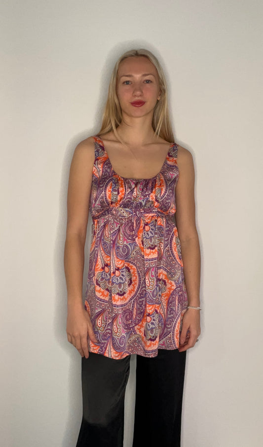 SILK PAISLEY TUNIC TOP