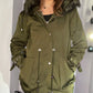OLIVE GREEN FAUX FUR LINED COAT