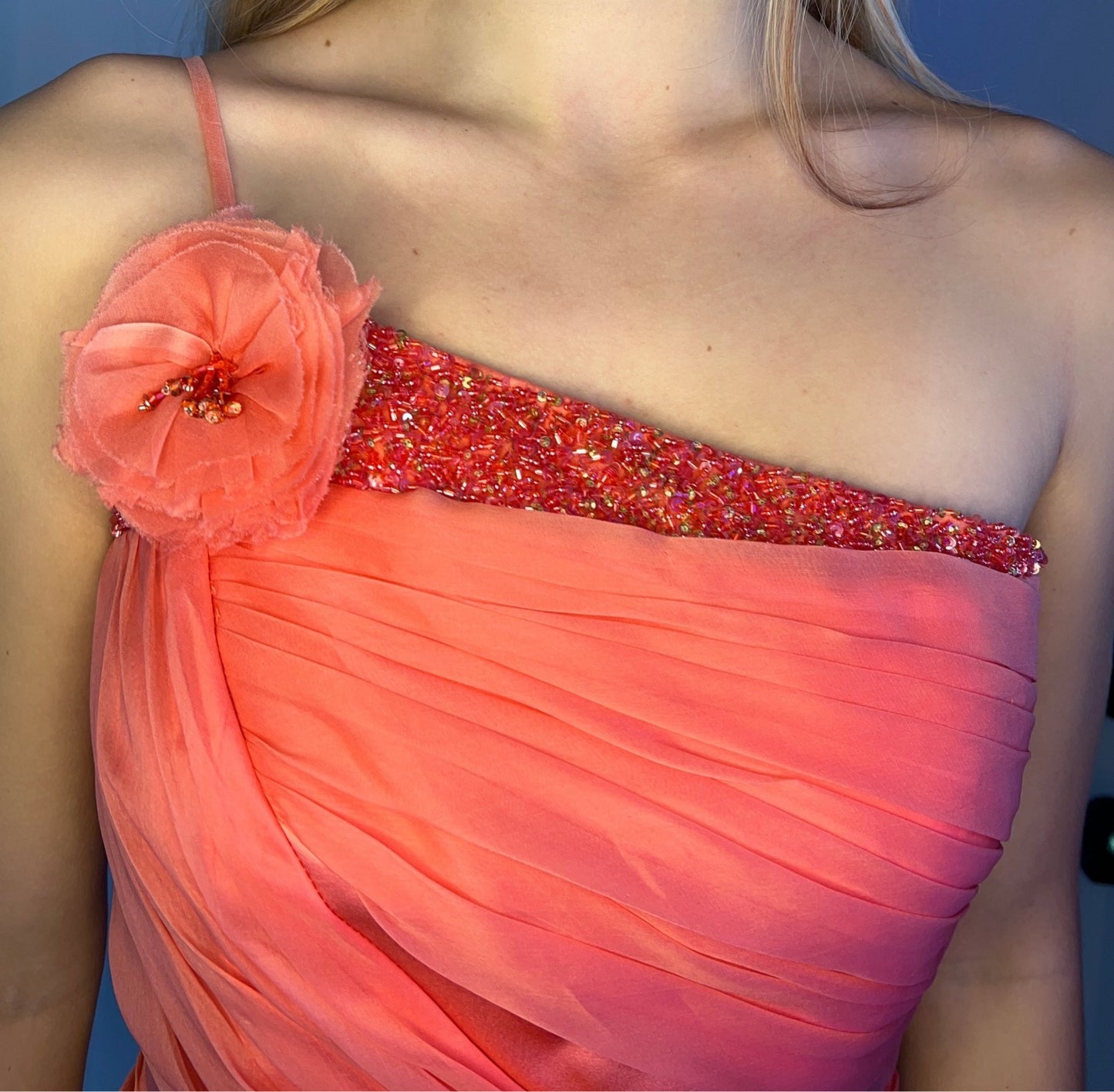 CORAL BEADED DRESS