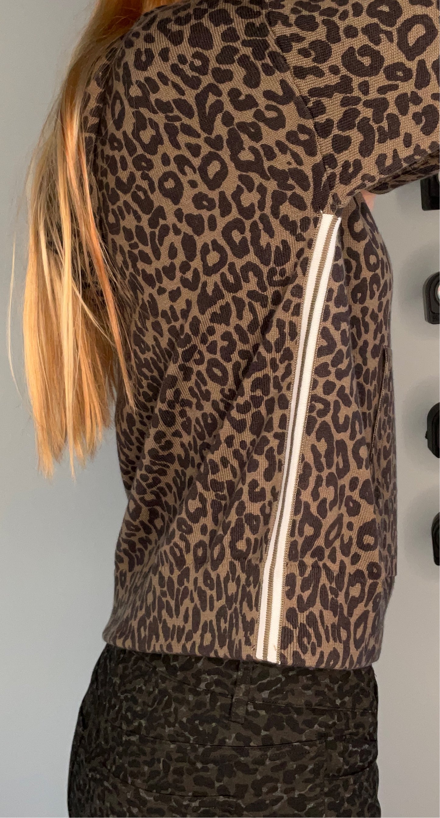 CASHMERE BLEND LEOPARD HOODIE