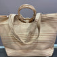 METALLIC FLOWER TOTE