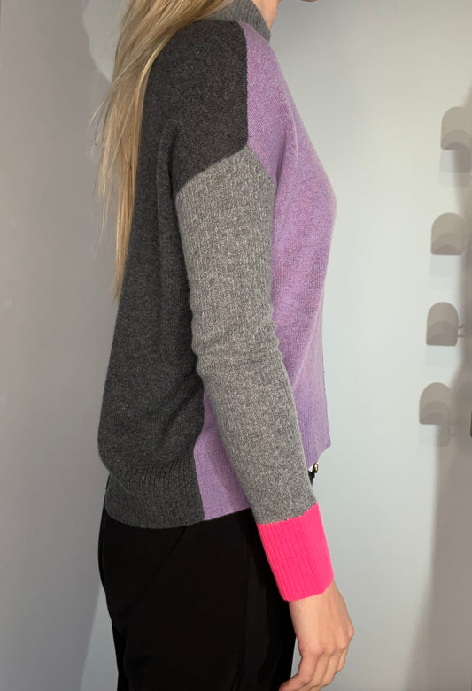 LAVENDULA PERFECTION CASHMERE BLOCK SWEATER