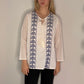 EMBROIDERED TIE NECK BLOUSE
