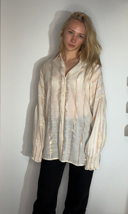 GOLD LUREX STRIPED SHIRT