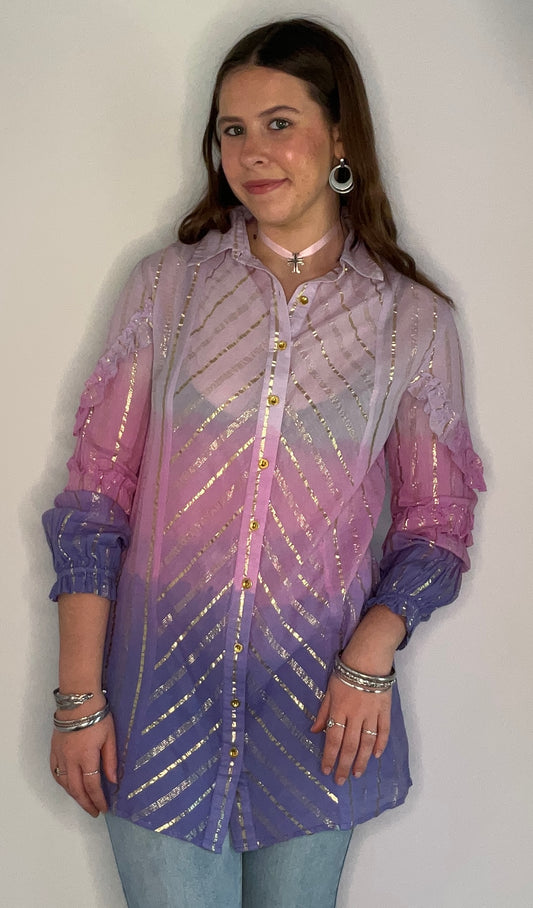 PURPLE METALLIC TUNIC TOP