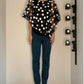 PEACOCK BLUE STRETCH FRONT ZIP PANT