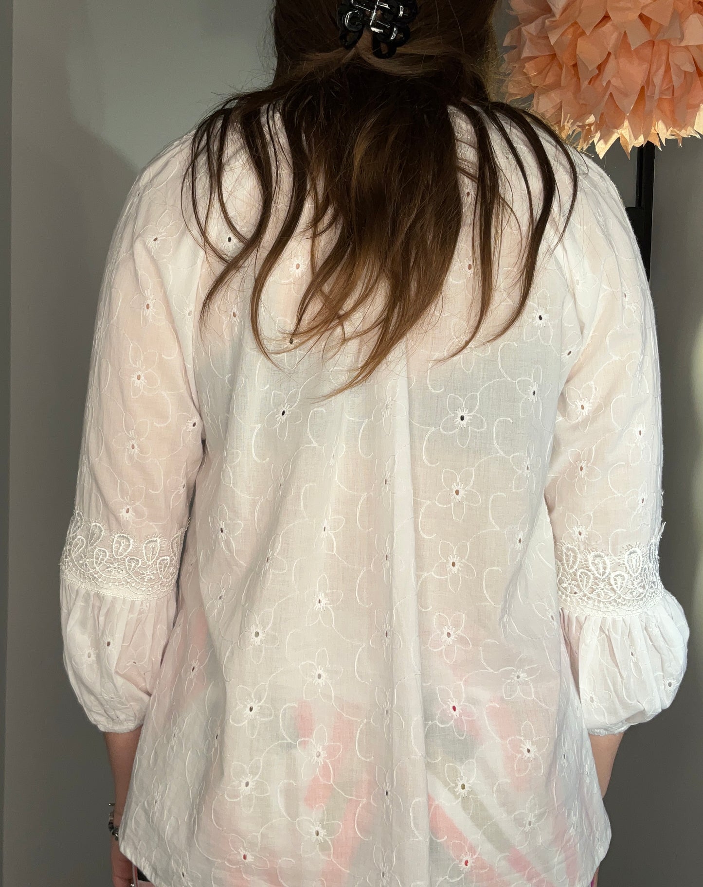 EYELET BEADED TOP