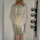 CHAMPAGNE CRYSTAL WOVEN DRESS