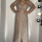 BEADED TAUPE DRESS