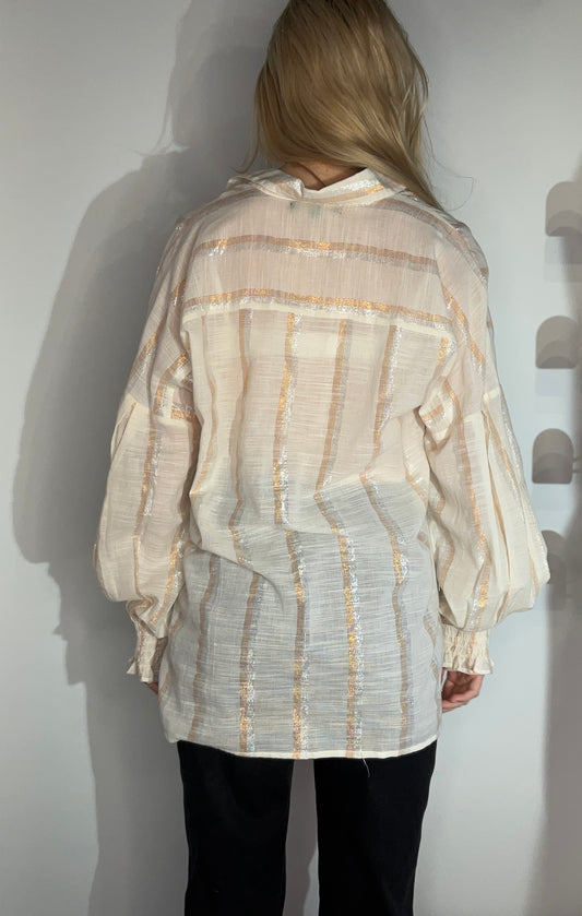 GOLD LUREX STRIPED SHIRT