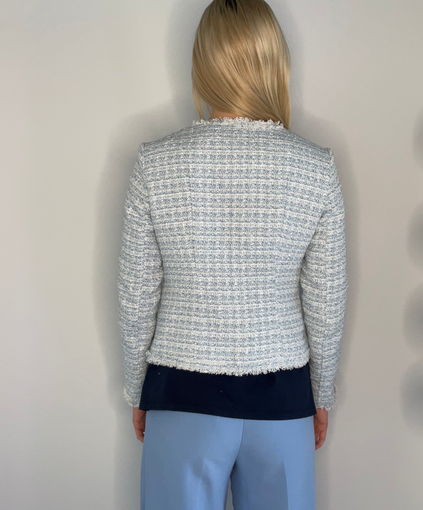 LIGHT BLUE TWEED JACKET