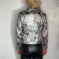 CHAMPAGNE AND SILVER FAUX SUEDE JACKET