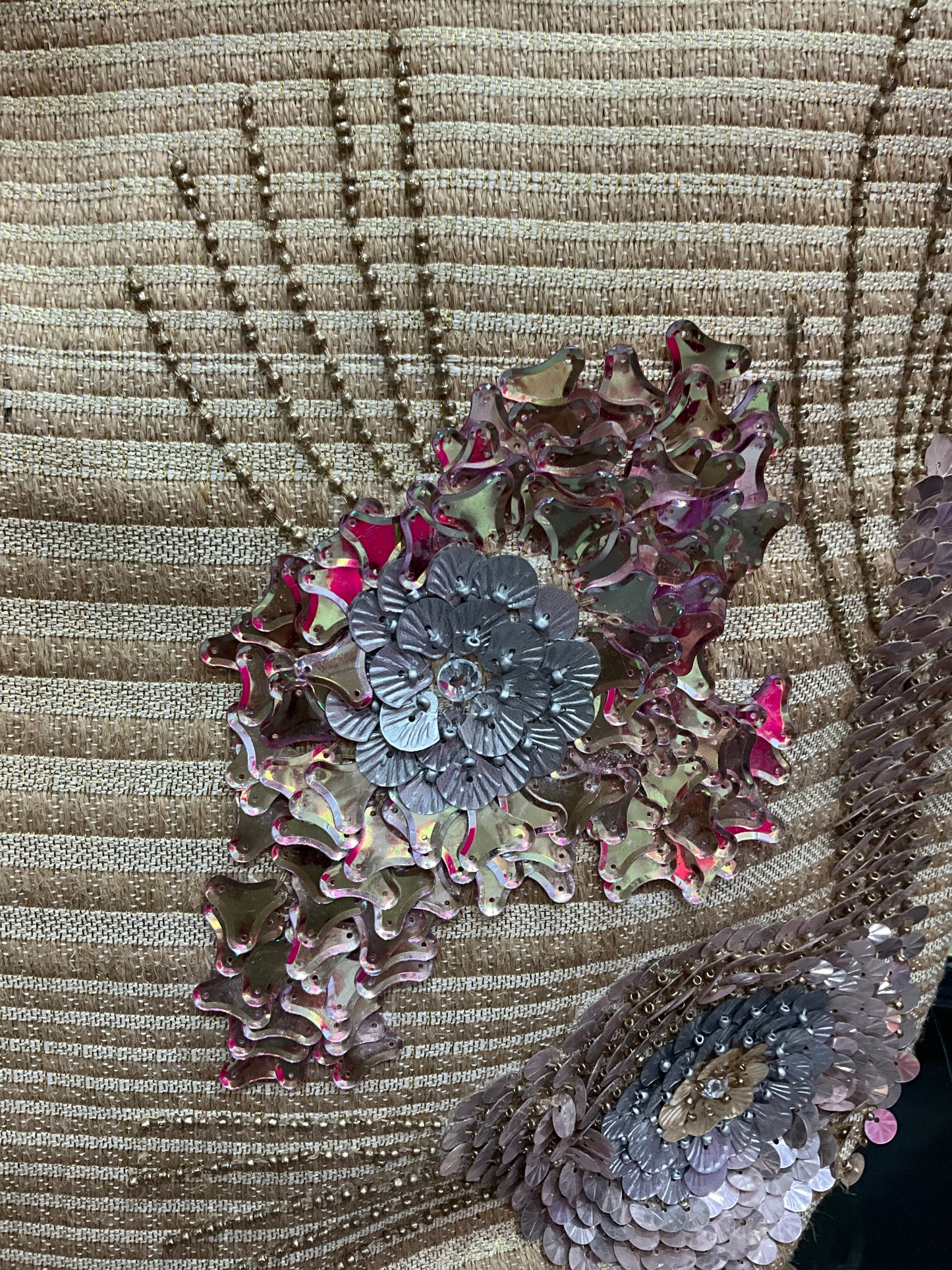 METALLIC FLOWER TOTE