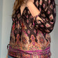 BROWN PAISLEY SILK TOP