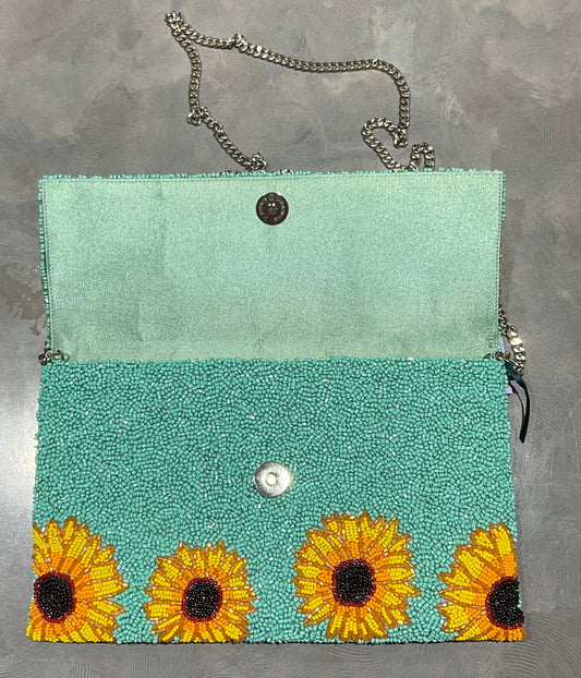 SUNFLOWER BEADED HANDBAG