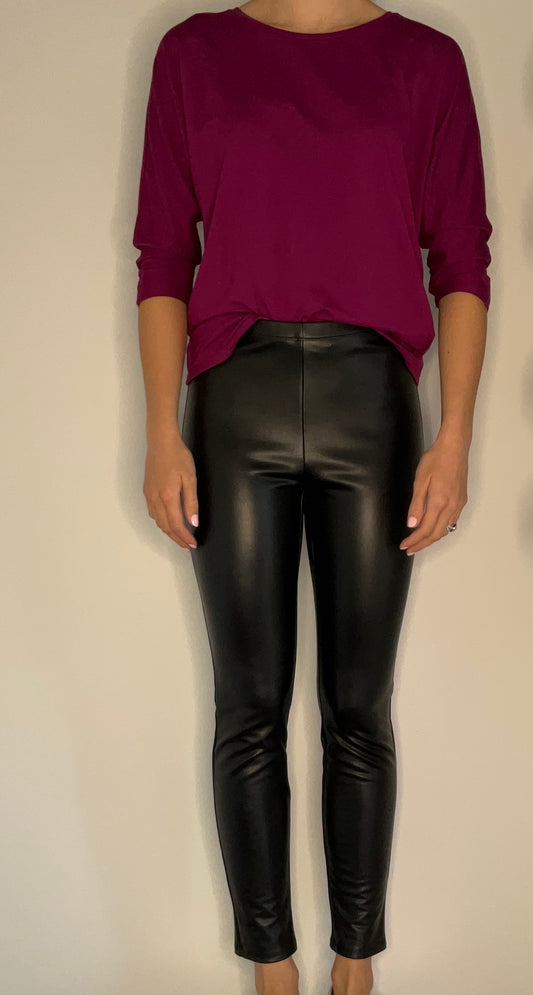 PULL ON LEATHER LEGGING