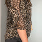 LEOPARD RUFFLE SLEEVE BLOUSE