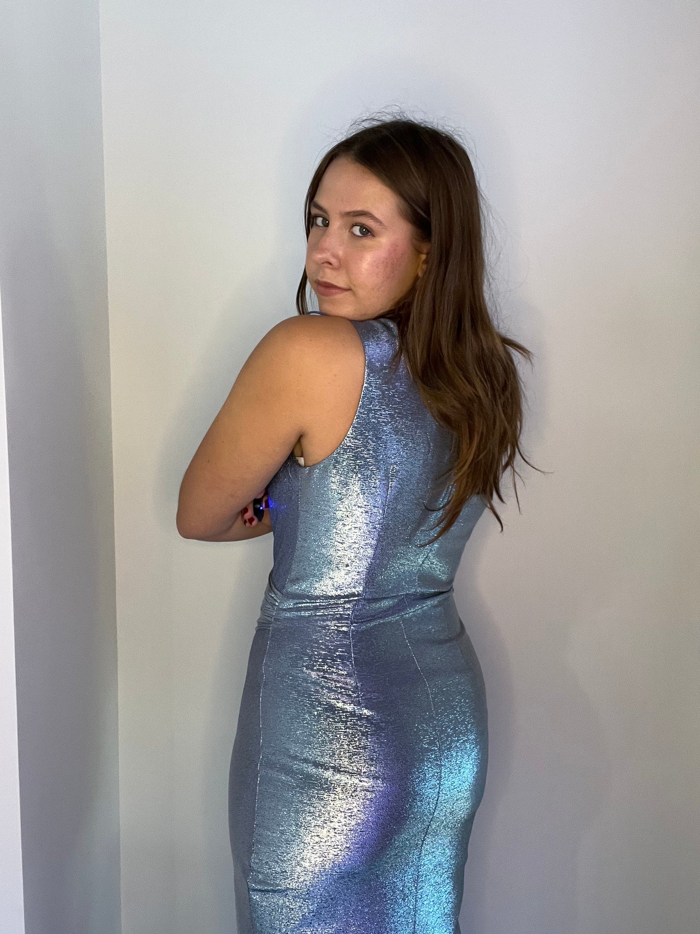 ONE SHOULDER METALLIC