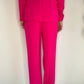 PLEATED HOT PINK SUITING PANT