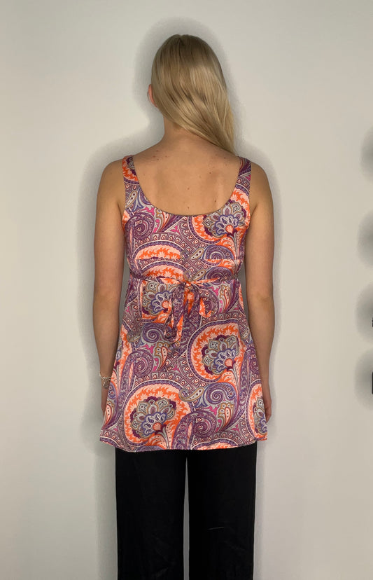 SILK PAISLEY TUNIC TOP