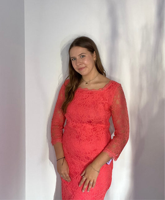 CORAL LACE DRESS