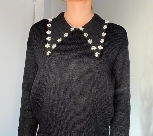 PETER PAN SWEATER WITH PEARLS