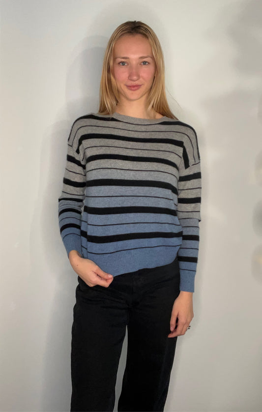 CASHMERE OMBRE STRIPED SWEATER