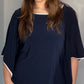BLUE FLOWY SLEEVE TOP