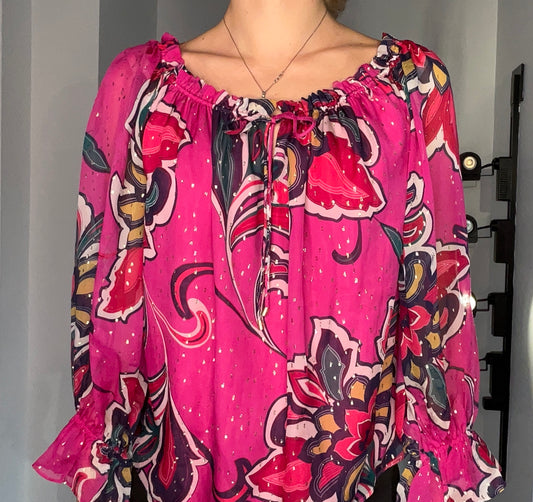 PAISLEY METALLIC SILK TOP