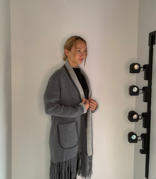 DOUBLE FACED MERINO SWEATER COAT