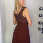 CHOCOLATE BEADED LONG DRESS