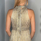 SLEEVELESS SPARKLE RUFFLE DRESS