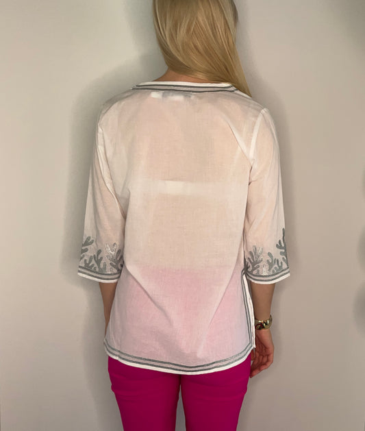 SILVER REEF METALLIC TUNIC TOP